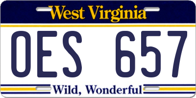 WV license plate OES657