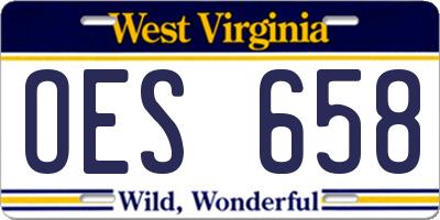 WV license plate OES658