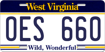 WV license plate OES660