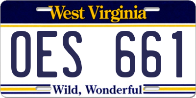 WV license plate OES661