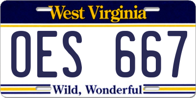 WV license plate OES667