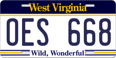 WV license plate OES668