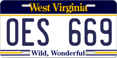 WV license plate OES669