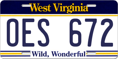 WV license plate OES672