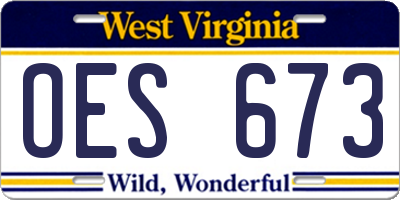 WV license plate OES673