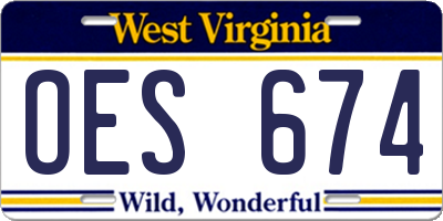 WV license plate OES674
