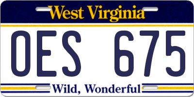 WV license plate OES675