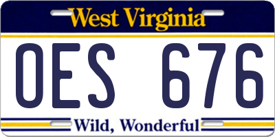 WV license plate OES676