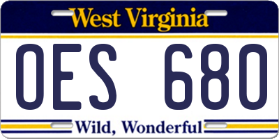 WV license plate OES680
