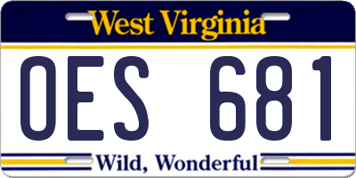 WV license plate OES681