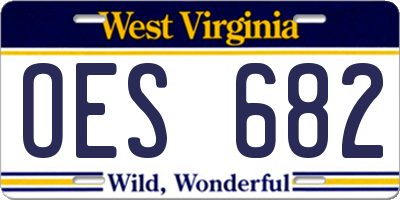 WV license plate OES682