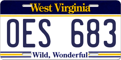 WV license plate OES683