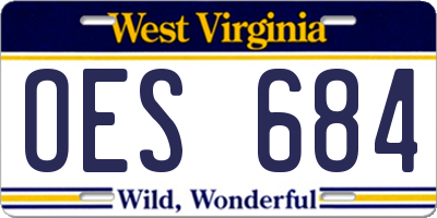 WV license plate OES684