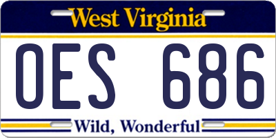 WV license plate OES686