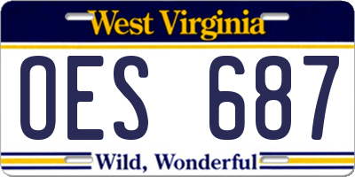 WV license plate OES687