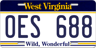 WV license plate OES688