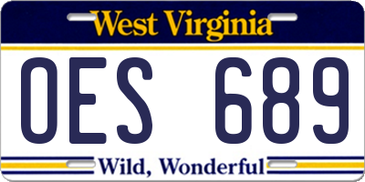WV license plate OES689