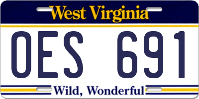 WV license plate OES691