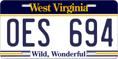 WV license plate OES694