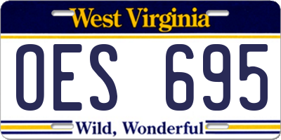 WV license plate OES695