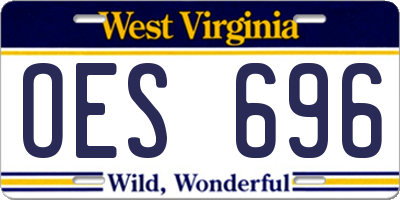 WV license plate OES696