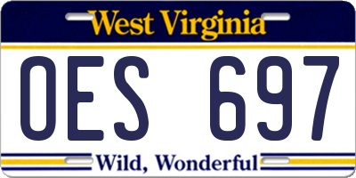 WV license plate OES697