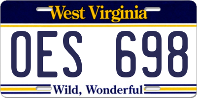 WV license plate OES698