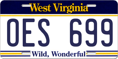 WV license plate OES699