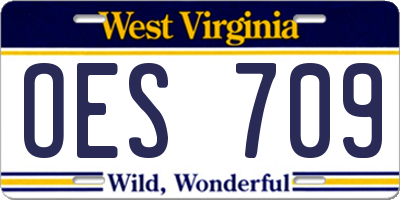 WV license plate OES709
