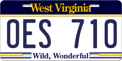 WV license plate OES710