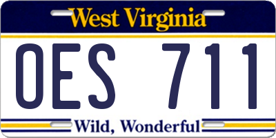 WV license plate OES711
