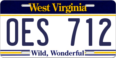 WV license plate OES712