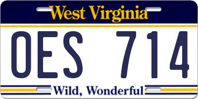 WV license plate OES714