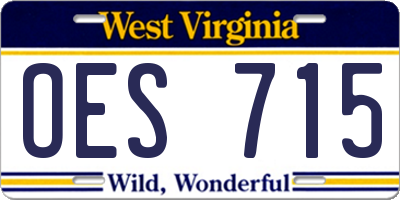 WV license plate OES715