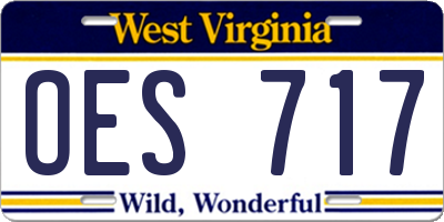 WV license plate OES717