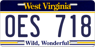 WV license plate OES718