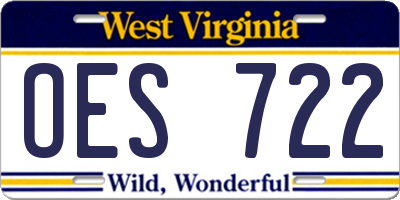 WV license plate OES722