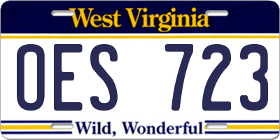 WV license plate OES723