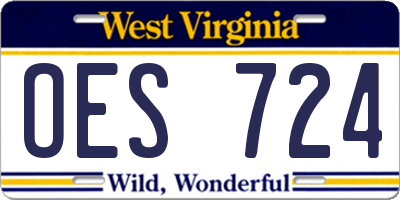 WV license plate OES724