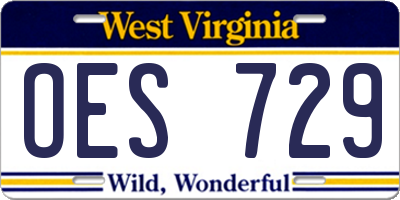 WV license plate OES729