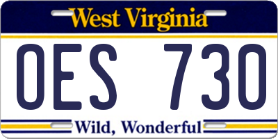 WV license plate OES730