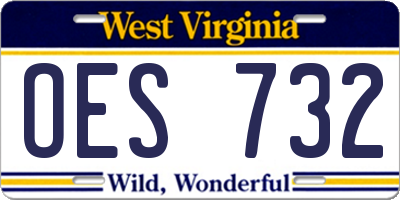 WV license plate OES732