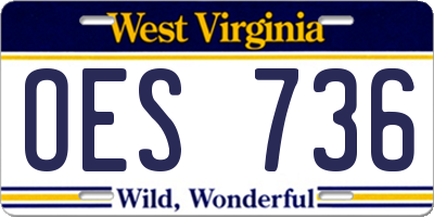 WV license plate OES736