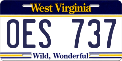 WV license plate OES737