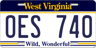 WV license plate OES740