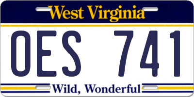 WV license plate OES741