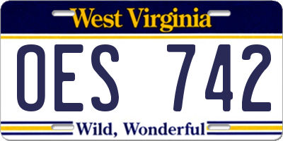 WV license plate OES742