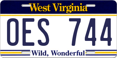 WV license plate OES744