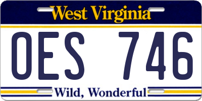 WV license plate OES746