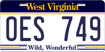 WV license plate OES749